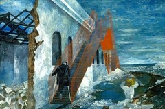 Ben Shahn The Red Stairway 1944 – Post-War Urban Scene Modernist Painting