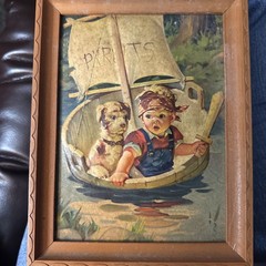 Vintage «Pyruts» Wall Art 1940’s Pirates kids embossed decor dog boat kitschy