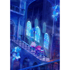DELTARUNE Ralsei Susie Kris Dark World Library Poster Art Print