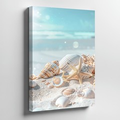 Seashells Starfish Canvas Wall Art Coastal Beach Decor Ocean Print 75X80