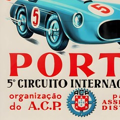 Porto Circuito Internacional – 1954 Vintage Racing Car Wall Art Poster Print