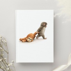 Punch Monkey Wall Art Poster, Modern Animal Home Decor Print