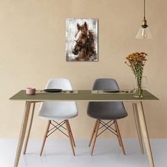 Rustic Brown Horse Canvas Art – Quality Vintage Wall Decoration