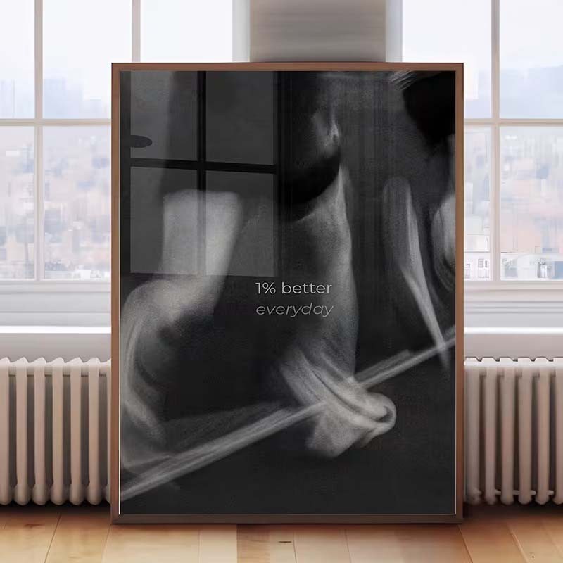 Improving 1% Every Day Motivational Poster Quote Wall Art Gym Fitness Decor