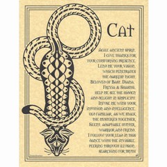Cat Prayer Poster 8.5 x 11″ Parchment Print NEW Book of Shadows Page