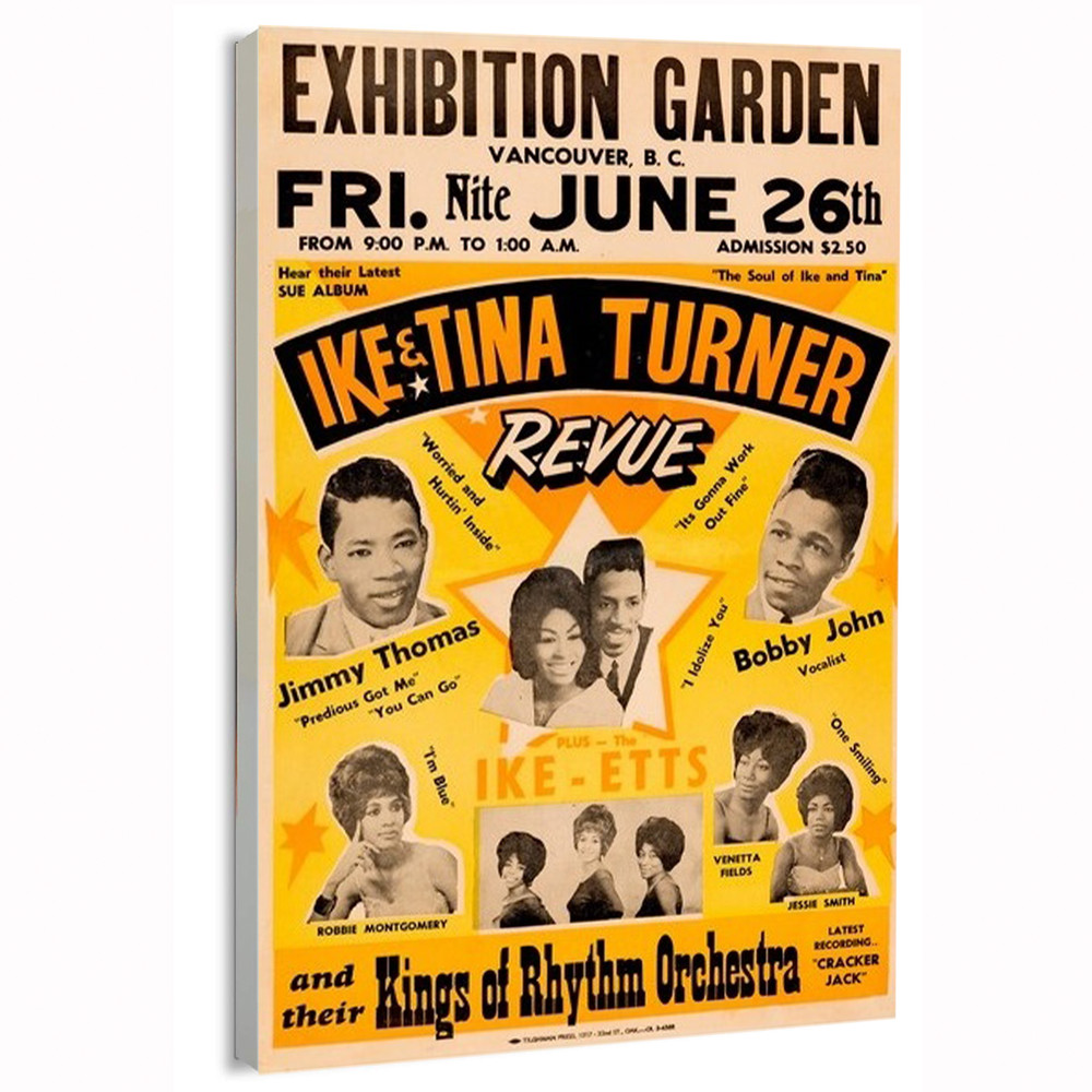 1964 Ike & Tina Turner Revue Vancouver, B Movie Poster or Canvas