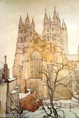 Canterbury Cathedral : Owen Merton : circa 1909 [watercolor] Fine Art Print