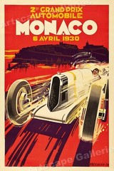 1930 Monaco Grand Prix Vintage Style Formula Race Car Poster 24×36