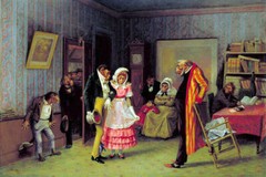 MONKEYS MARRIAGE RUNAWAY MATCH MEETING BY WILLIAM HOLBROOK BEARD ART REPRO