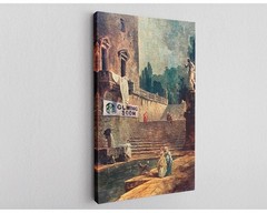 Funny Coffee Shop Classical Canvas Print, Historical Parody Wall Art