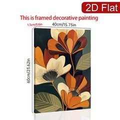 Bohemian Abstract Floral Canvas Wall Art, Mid-Century Modern Home Decor