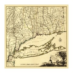 Old Map of Connecticut 1780 – Vintage Connecticut Art