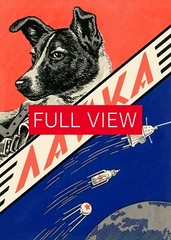 Laika, first space dog, 1960s — Soviet vintage space poster, propaganda poster