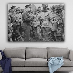 Dwight D Eisenhower D Day USA World War Two Canvas Print Wall Art