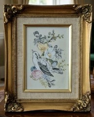 Vintage Gold Framed Wall Art Summer Bird Wall Art Vintage Botanical 8.5 X 10.5″