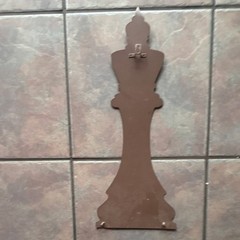 Chess King Metal Wall Art Brown Beige Black Decorative Vertical Chess Theme