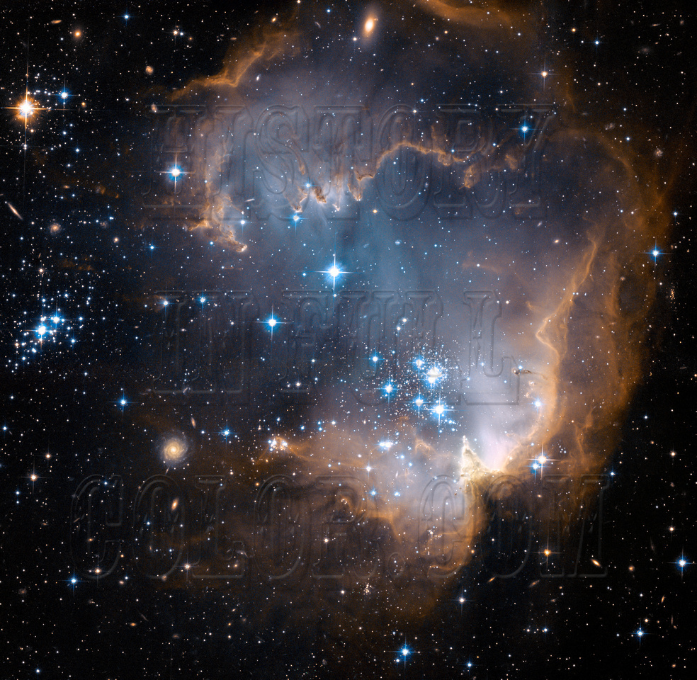 Star Cluster NGC 602 Hubble JPL NASA space telescope photo hs-2007-04-a