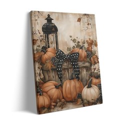 Haunted House Canvas Wall Art Framed Spooky Witchcraft Cottage Horror Picture