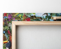 canvas art print giclée or poster or pillow exotic animals birds tropical forest