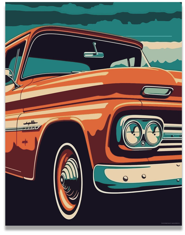 1962 Chevy C10 Poster Truck Posters Wall Decor Car Men 11×14 Inches Unframed