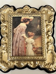 2 Vintage Gold Plastic ‘Framed Petites’ VICTORIAN STYLE reprints, Small