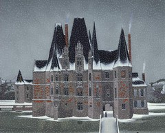 MICHEL DELACROIX Chasse a Cour SIGNED 24.5″ x 28″ Serigraph 1998 Contemporary