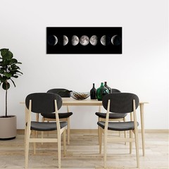 Modern Giclee Canvas Prints Stretched Artwork Phases of Moon Black and White …