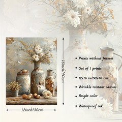 Dazzlewall Daisy Floral Wall Art, Vintage Rustic 16″L x 12″W, Multicolour