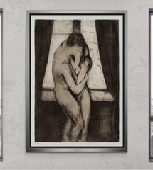 The Kiss Poster , Edvard Munch Wall Art, Reproduction Art, Kiss Wall Art