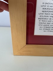 Inspirational Wall Art Wood Framed Picture LOVE Quote Red Mat Decor Bible Verse