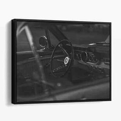 Vintage Ford Mustang Interior Sports Cars Canvas Wall Art Print