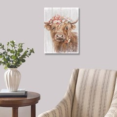 Waterproof Highland Cow Wall Art – Framed 12″ x 15″ Rustic Beauty