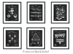 6 Billiards Patent Wall Art Prints – 8×10 – Gift Snooker Pool Player Game Room