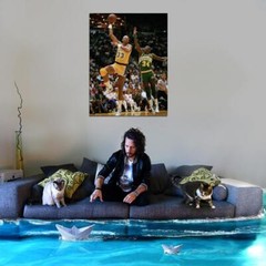 V0679 Kareem Abdul-Jabbar Lakers Sky Hook Shot Retro Decor WALL POSTER PRINT