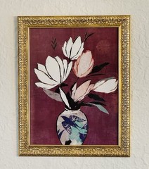 Opalhouse Framed Flowers Canvas Wall Art With Gold Frame 20″ X 16″