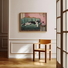 Tuxedo Cat Red Wine Poster • Cute Whimsical Cocktail Art for Home Decor