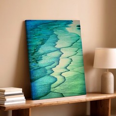 Wall Art Abstract Blue Green Watercolor Painting Modern Coastal Decor Print