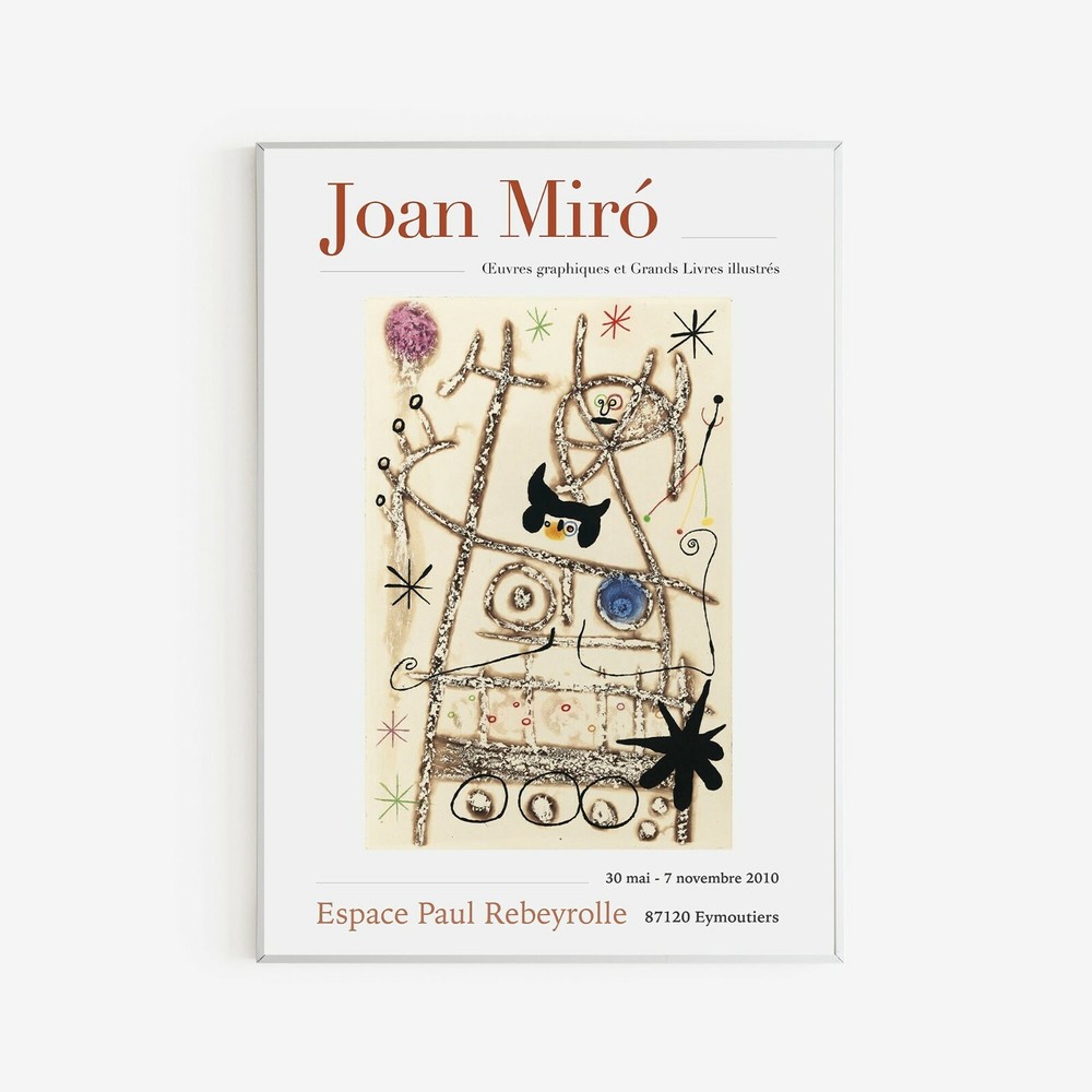Joan Miro Exhibition 2010 Poster Retro Wall Art Print.