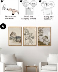 UPWOIGH Large Framed Wall Art, Set of 3 Vintage Muted Landscape Prints, 16×24…