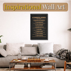 8 Powerful Words for the Day Motivational Poster 11×17 Framed Gift Wall Decor