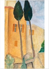 Modigliani, Cypresses at Cagnes, Framed/Unframed/Digital Poster Wall Art Print