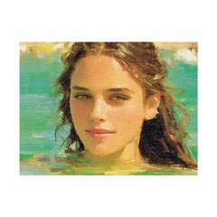 Woman in Water Art Print Impressionist Portrait Poster 24×18″