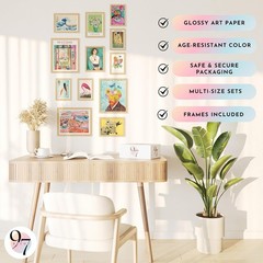 Eclectic Framed Art Prints 12pc Bedroom Living Room Trendy Decor
