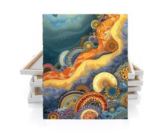 16×20 Abstract Coral Coast Canvas Print Wall Art
