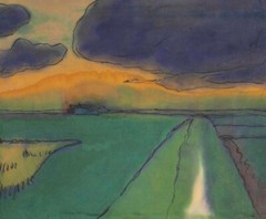 Marsh Landscape under Violet Cloud : Emil Nolde : Archival Quality Art Print