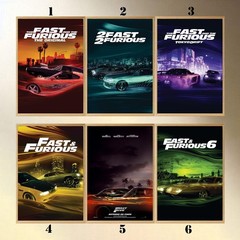 The Fast and the Furious Series Film Poster, Modern Movies Art Print – Unframed