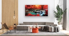 Canvas Print Red Forest Waterfall Canvas Painting Wall Mural, DIY Framed 24″x48″
