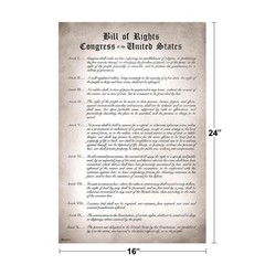 Bill of Rights Ten Amendments Remastered US Historical Document Poster 16×24
