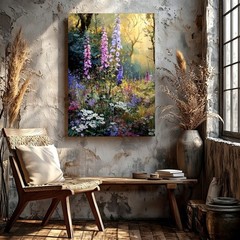 Nature Canvas Wildflower Meadow Forest Landscape Floral Gallery Office Print