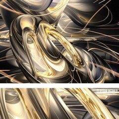 45W»x32H» TRAVELLING IN GOLDEN INFINITY by STUDIO ANTO -SWIRLS CHOICES of CANVAS